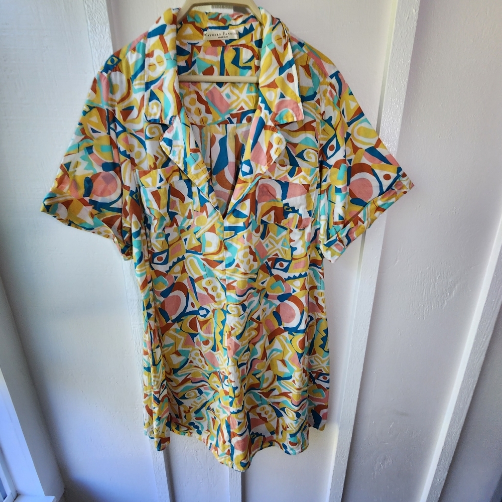 WAYWARD FANCIES eShakti Colorful Abstract Artwork Tunic Dress Size 2x